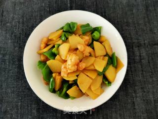 土豆青椒炒虾段的做法步骤：17