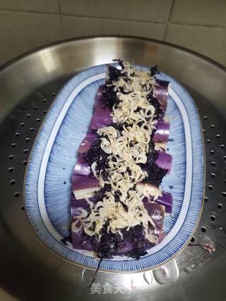 紫菜虾皮蒸茄子的做法步骤:4