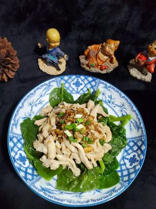 鸡丝拌木耳菜的做法步骤:13