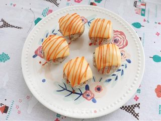 芝士金枪鱼烤饭团的做法步骤:9
