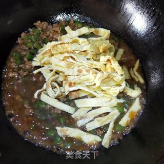 肉末蛋丝豆角拌面的做法步骤:11