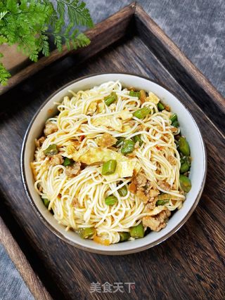 肉末蛋丝豆角拌面的做法步骤:15