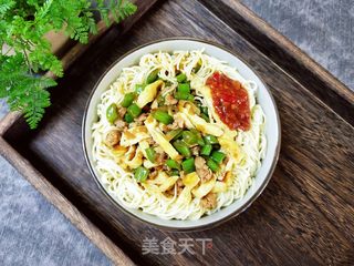 肉末蛋丝豆角拌面的做法步骤:16