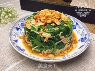 凉拌金针菇菠菜的做法步骤:16