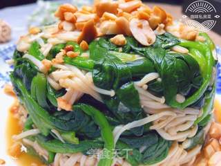 凉拌金针菇菠菜的做法步骤:17