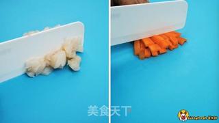 三色贝柱炒饭的做法步骤:2