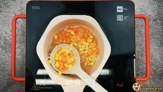 三色贝柱炒饭的做法步骤:3