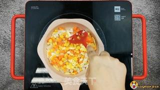 三色贝柱炒饭的做法步骤:7