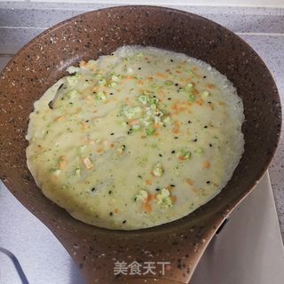 西兰花胡萝卜煎饼的做法步骤:4
