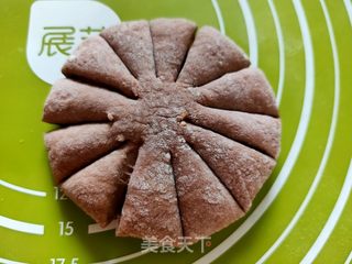 可可花朵馒头的做法步骤:11