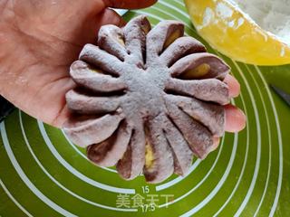 可可花朵馒头的做法步骤:12