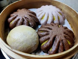 可可花朵馒头的做法步骤:21
