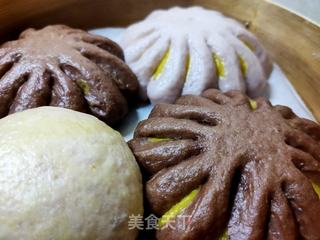 可可花朵馒头的做法步骤:23