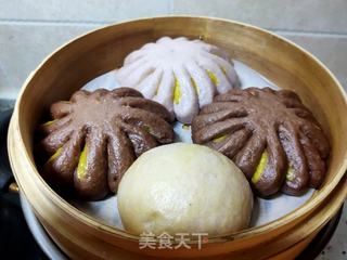 可可花朵馒头的做法步骤:24