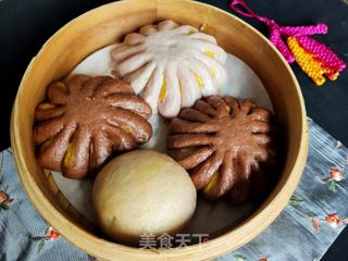 可可花朵馒头的做法步骤:25