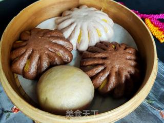 可可花朵馒头的做法步骤:26