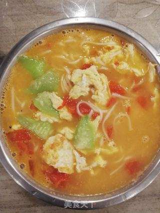 丝瓜番茄鸡蛋面的做法步骤：4
