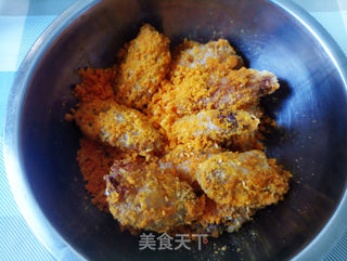 金沙鸡翅（空气炸锅版）的做法步骤：9
