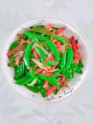 甜椒炒甜豆的做法步骤:6