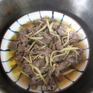 牛肉蒸榨菜的做法步骤：8