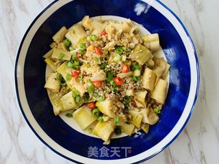 火麻仁肉末炒嫩笋的做法步骤：6