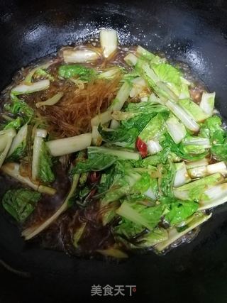 奶白菜炒鸡蛋粉条的做法步骤:9