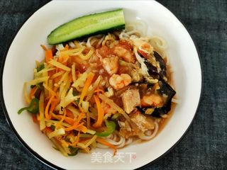 西红柿虾仁打卤面的做法步骤:13