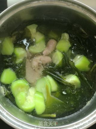 丝瓜海带嫩苗汤的做法步骤:6