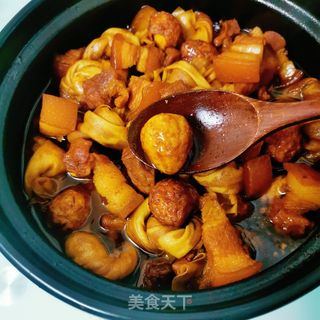 虎皮蛋红烧肉的做法步骤:9