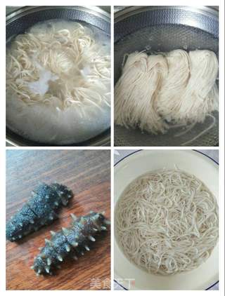 即食海参拌面的做法步骤:2