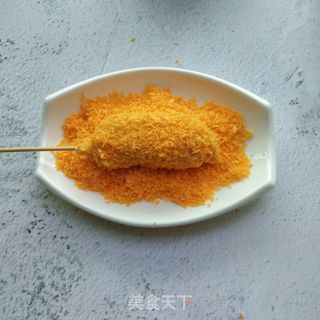 不用油炸❗咔滋脆咸蛋黄拉丝热狗棒的做法步骤:5