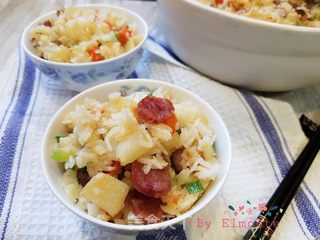 腊味土豆煲仔饭的做法步骤:13
