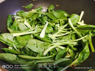 虾米炒青菜的做法步骤:4