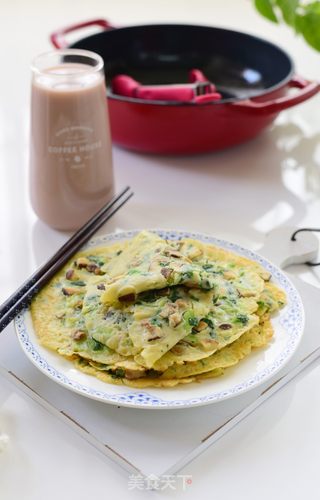 香菇油菜鸡蛋饼的做法步骤:9