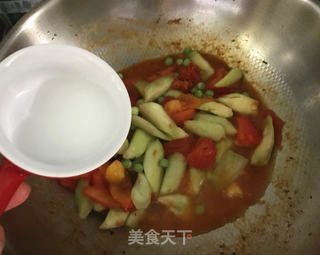 番茄炒丝瓜的做法步骤:12