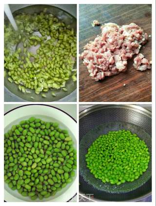 甜椒肉末炒毛豆的做法步骤:2