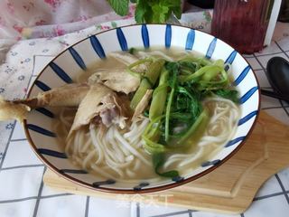 原汁鸡汤面的做法步骤:5