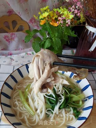 原汁鸡汤面的做法步骤:7