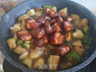 红烧肉炖茄子土豆的做法步骤:8