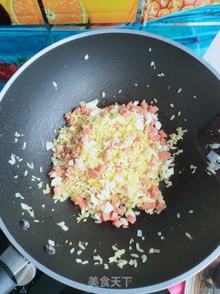 火腿肠蛋炒饭的做法步骤:10