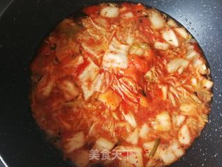 海带芽泡菜粉丝汤的做法步骤:7