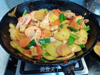 香辣鸡丁虾的做法步骤:10
