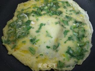 油麦菜茼蒿鸡蛋饼的做法步骤:4