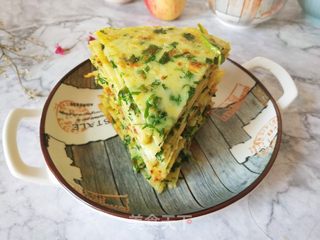 油麦菜茼蒿鸡蛋饼的做法步骤:7