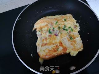 鸡蛋煎面包片的做法步骤:6