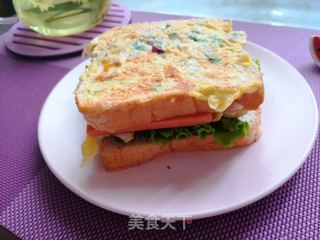 鸡蛋煎面包片的做法步骤:7