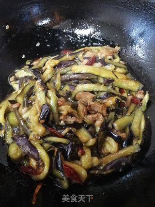 五花肉辣炒茄条的做法步骤：7