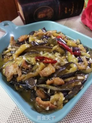 五花肉辣炒茄条的做法步骤：11
