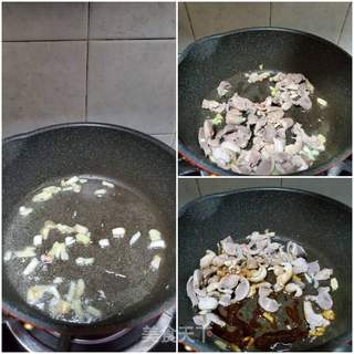 酸豆角炒鸡胗的做法步骤:4
