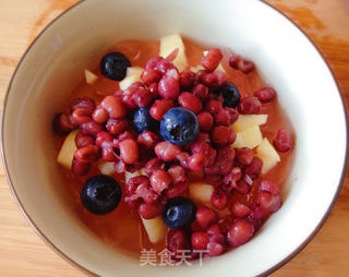 桂花蜜桃红豆冰粉的做法步骤:6